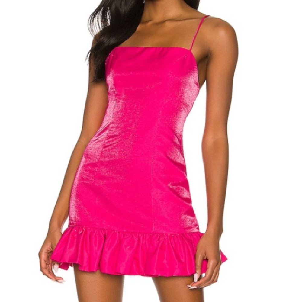 NEW Revolve Ruffle Mini Dress in Hot Pink - Size Small